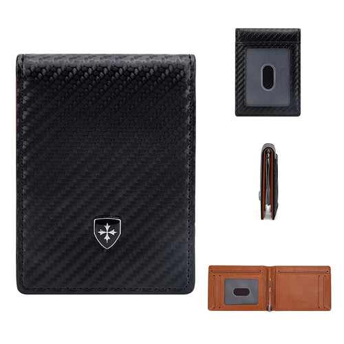 BAELLERRY K9307 Minimalist RFID Blocking PU Leather Men Wallet with Multiple Card Slots and Money Clip - Black - 1