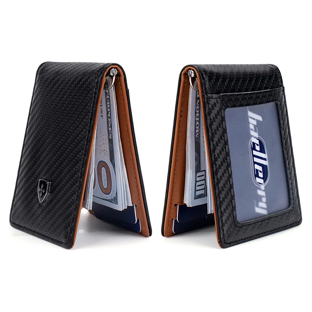 BAELLERRY K9307 Minimalist RFID Blocking PU Leather Men Wallet with Multiple Card Slots and Money Clip - Black - 4