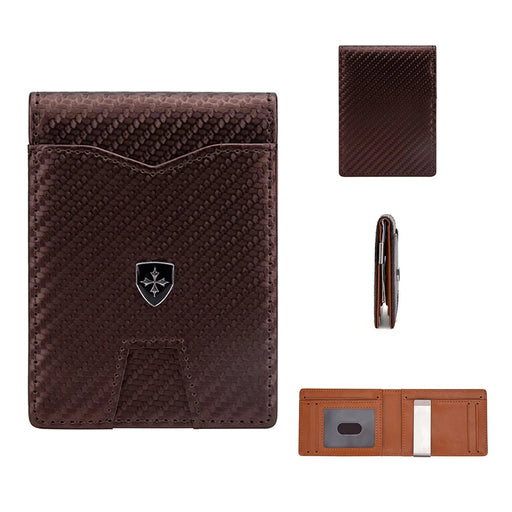BAELLERRY K9310 Multiple Card Slots RFID Blocking PU Leather Men Wallet with Money Clip - Brown - 1