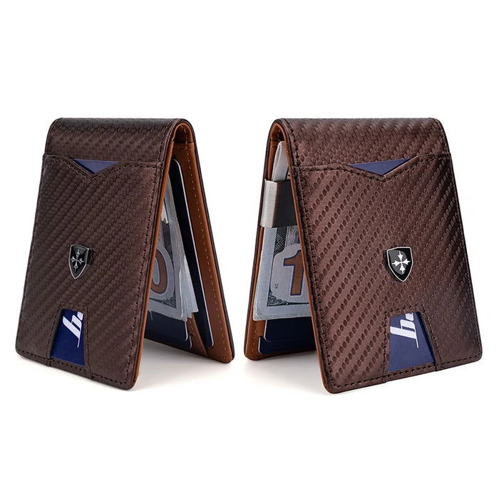BAELLERRY K9310 Multiple Card Slots RFID Blocking PU Leather Men Wallet with Money Clip - Brown - 4