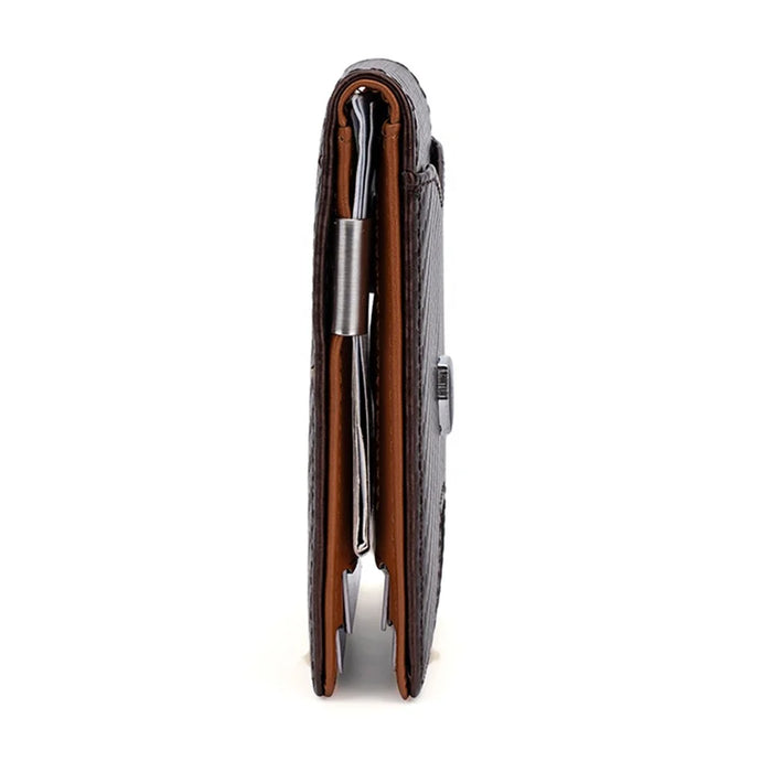 BAELLERRY K9310 Multiple Card Slots RFID Blocking PU Leather Men Wallet with Money Clip - Brown - 5