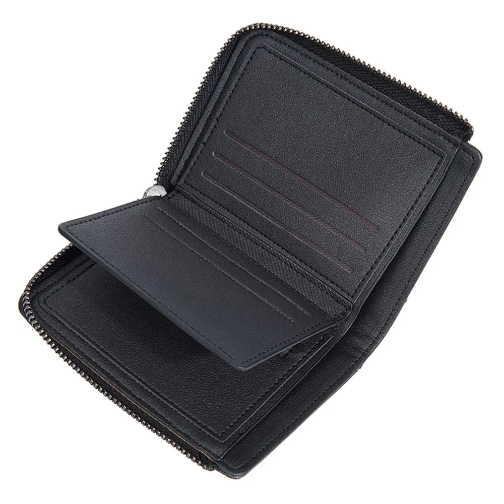 BAELLERRY D3048 PU Leather Contrast Color Men Wallet Zipper Card Cash Storage Bag - Black - 2