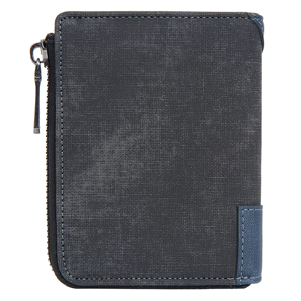 BAELLERRY D3048 PU Leather Contrast Color Men Wallet Zipper Card Cash Storage Bag - Black - 7