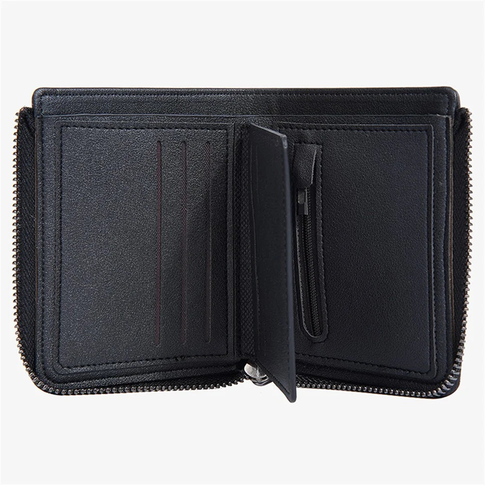 BAELLERRY D3046 Imprinted PU Leather Men Wallet Zipper Card Cash Coins Storage Bag - Brown - 6
