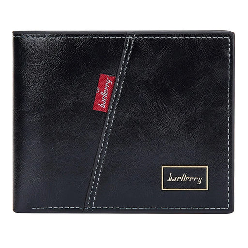 BAELLERRY D3042 Retro PU Leather Men Short Wallet Card Cash Coin Storage Bag - Black - 2