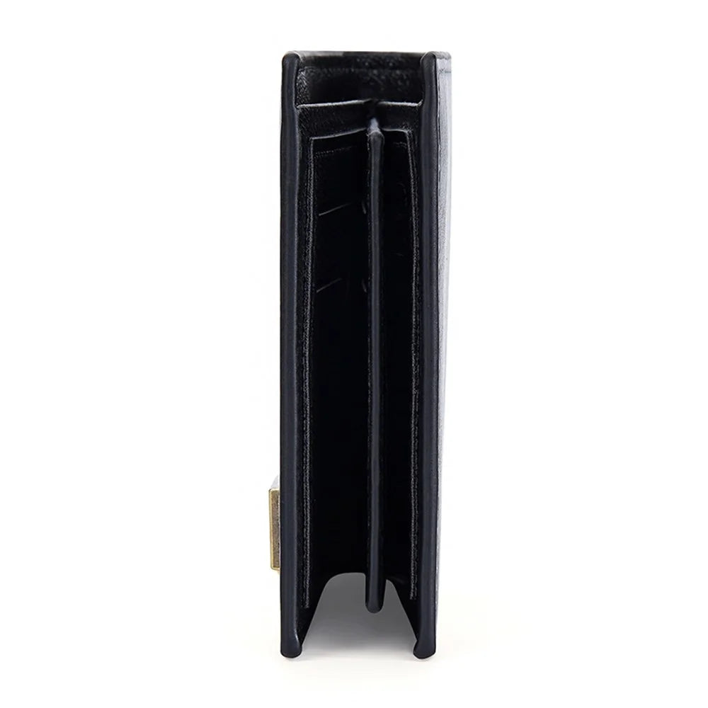 BAELLERRY D3042 Retro PU Leather Men Short Wallet Card Cash Coin Storage Bag - Black - 5