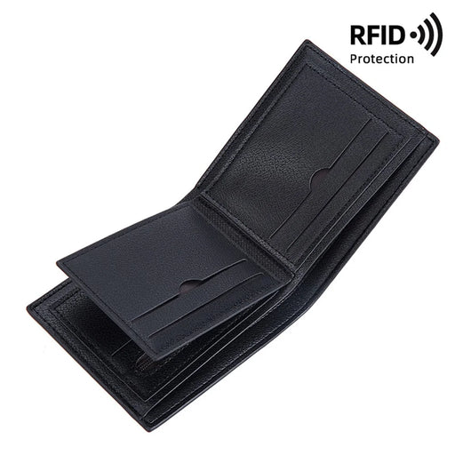BAELLERRY D3043 Retro Contrast Color PU Leather Men Short Wallet Cards Cash Storage Bag - Black - 2