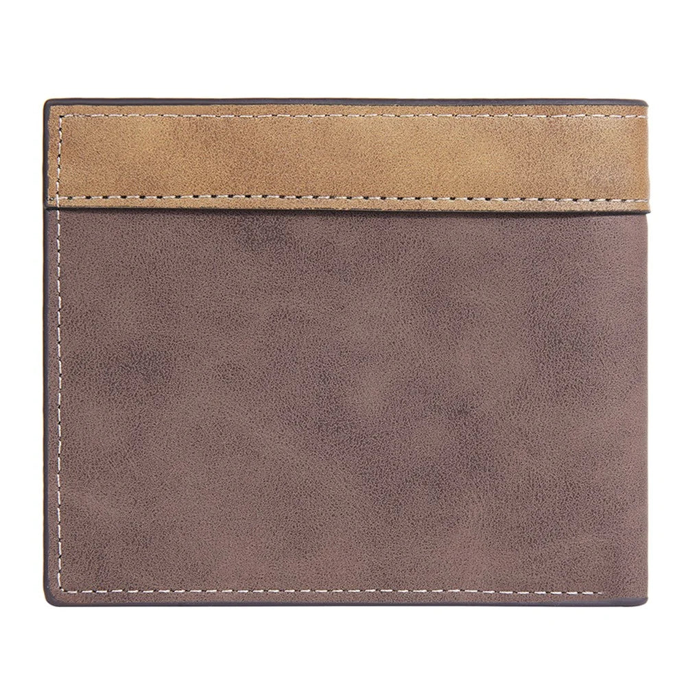 BAELLERRY D3041 Contrast Color PU Leather Men Wallet Tri-fold RFID Blocking Card Slots Purse - Dark Coffee - 3