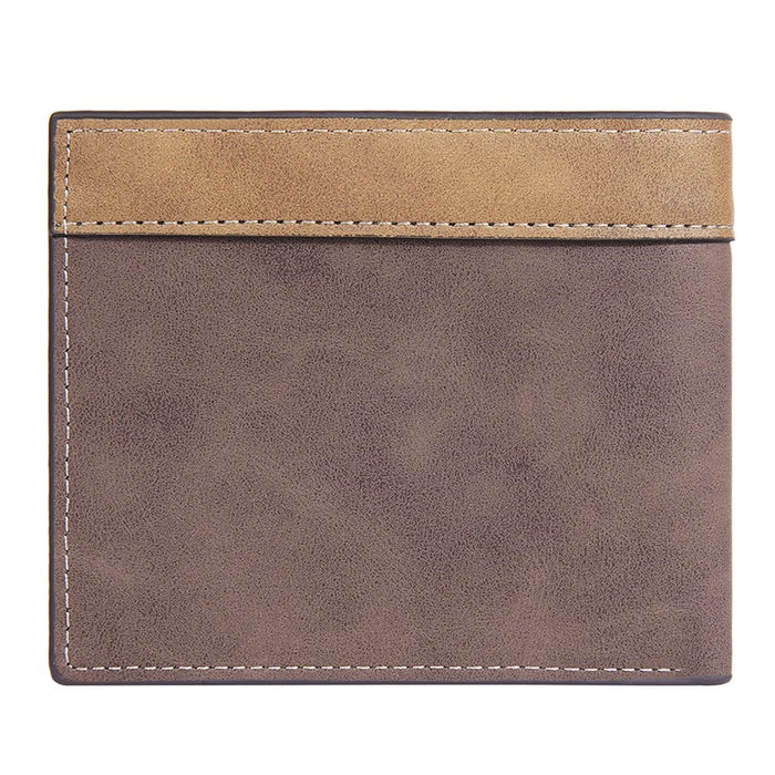 BAELLERRY D3041 Contrast Color PU Leather Men Wallet Tri-fold RFID Blocking Card Slots Purse - Dark Coffee - 3
