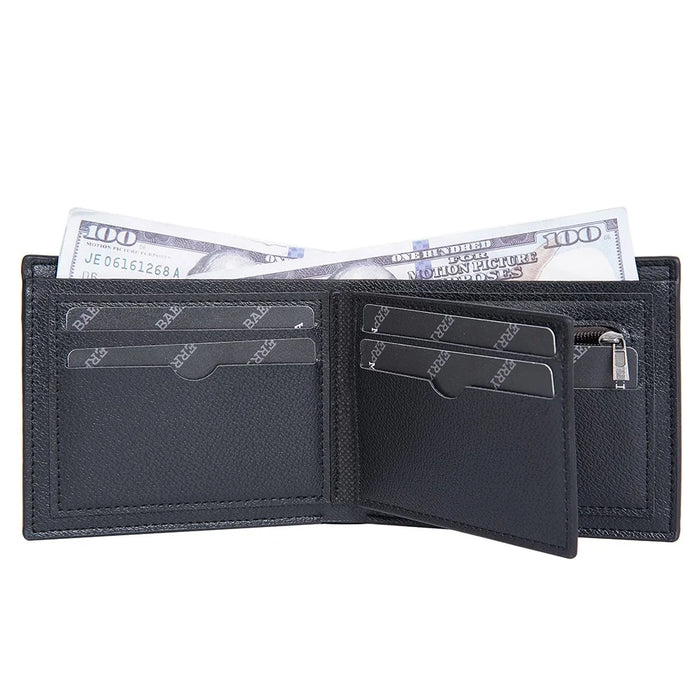 BAELLERRY D3041 Contrast Color PU Leather Men Wallet Tri-fold RFID Blocking Card Slots Purse - Dark Coffee - 5