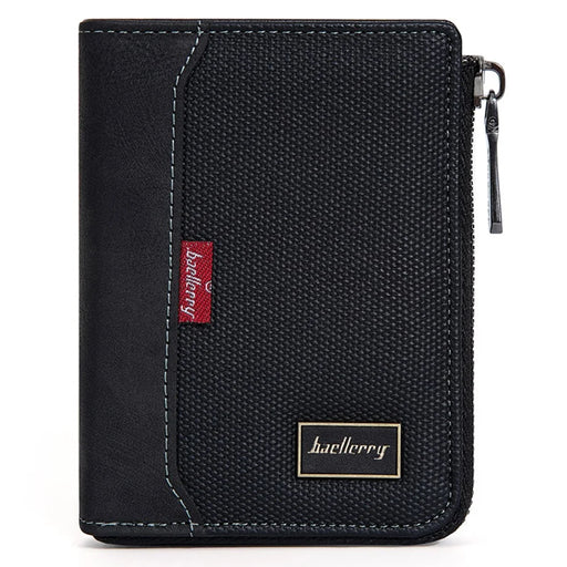 BAELLERRY D3047 Business Men Short Wallet RFID Blocking PU Leather Zipper Purse - Black - 2
