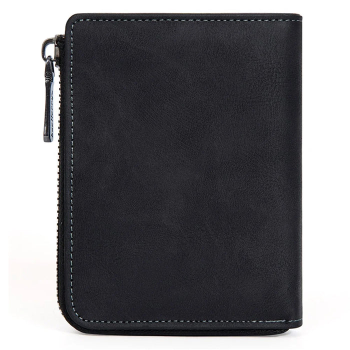 BAELLERRY D3047 Business Men Short Wallet RFID Blocking PU Leather Zipper Purse - Black - 3