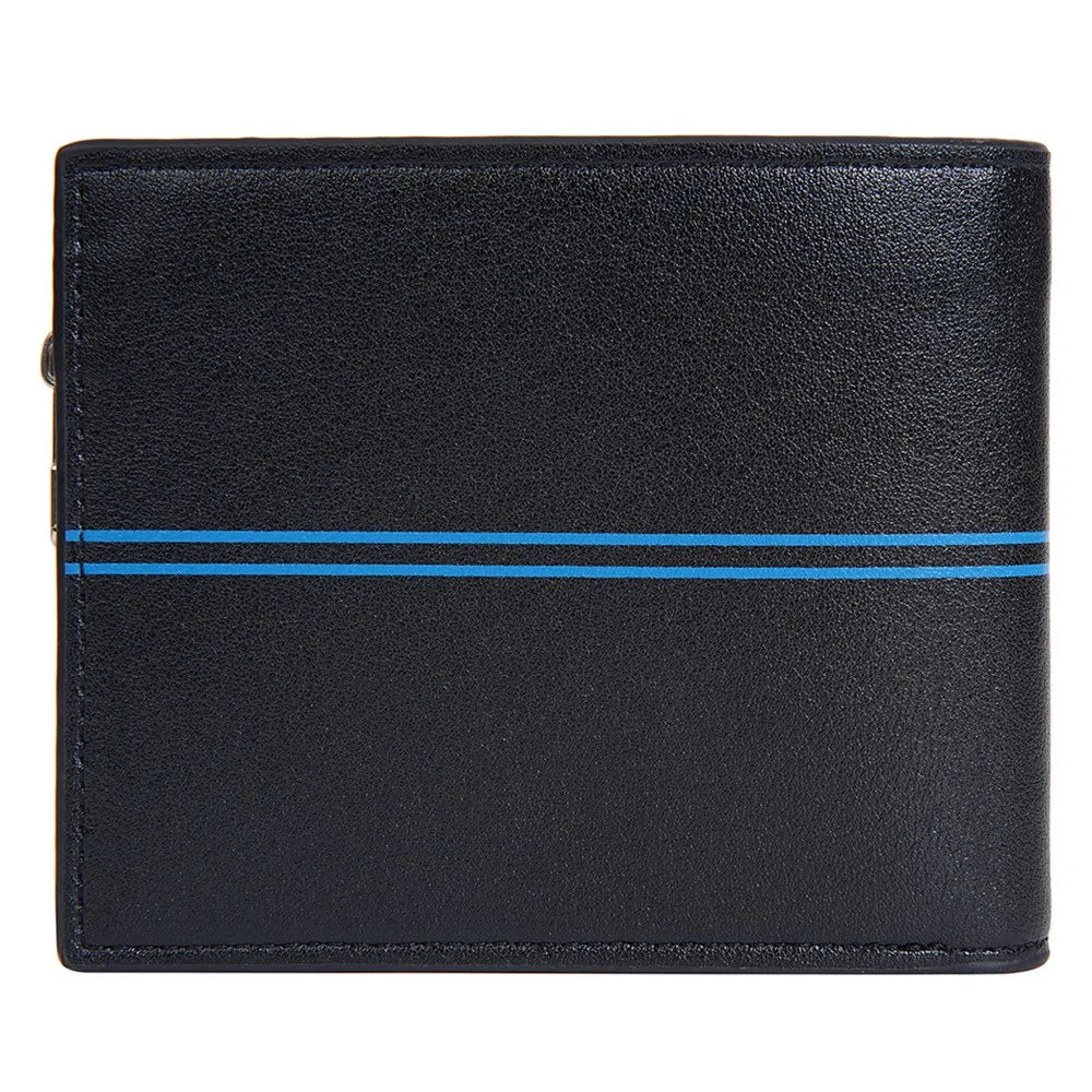 BAELLERRY D3075 Business Men Wallet Zipper Pocket Design PU Leather Card Cash Holder Purse - Black / Horizontal - 3