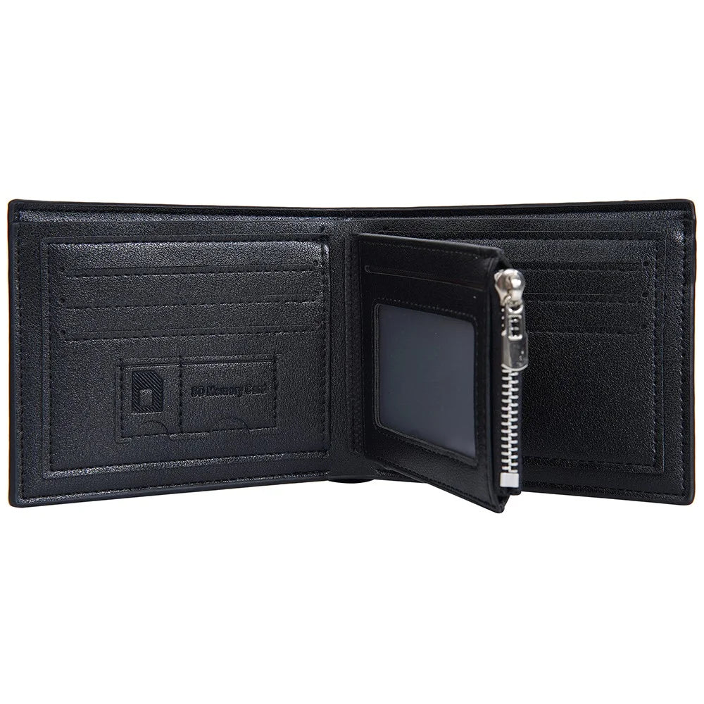 BAELLERRY D3075 Business Men Wallet Zipper Pocket Design PU Leather Card Cash Holder Purse - Black / Horizontal - 4