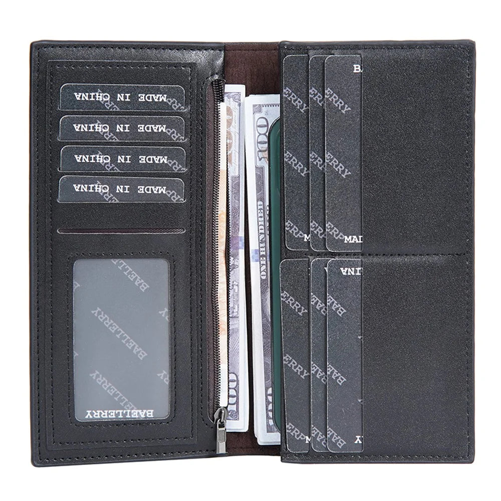 BAELLERRY C3051 PU Leather Men Long Wallet Large Capacity Cash Cards Holder Clutch Bag - Brown - 5