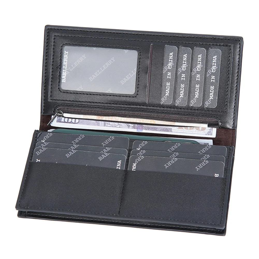 BAELLERRY C3051 PU Leather Men Long Wallet Large Capacity Cash Cards Holder Clutch Bag - Brown - 6