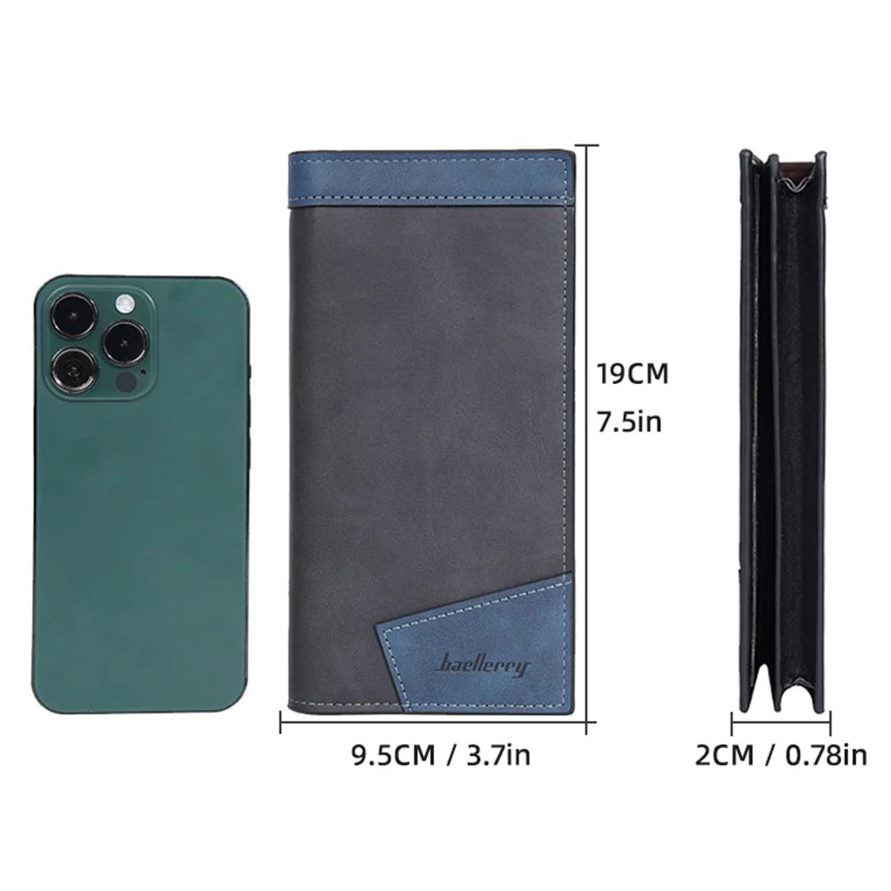 BAELLERRY C3051 PU Leather Men Long Wallet Large Capacity Cash Cards Holder Clutch Bag - Brown - 7