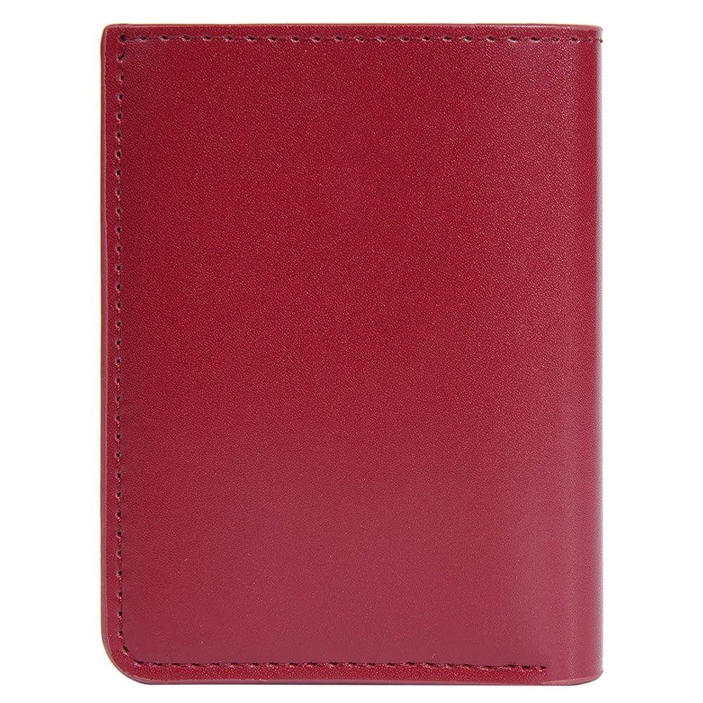 BAELLERRY NR106 PU Leather Men Women Simple Card Bag Short Wallet - Dark Red - 3