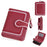 BAELLERRY NR105 Zipper Accordion Card Bag Stylish PU Leather Women Short Wallet Coin Purse - Red - 1