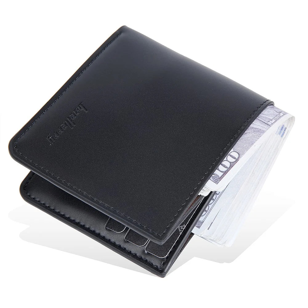 BAELLERRY DR107 Simple Bi-Fold PU Leather Men Wallet Cards Cash Holder - Black - 7