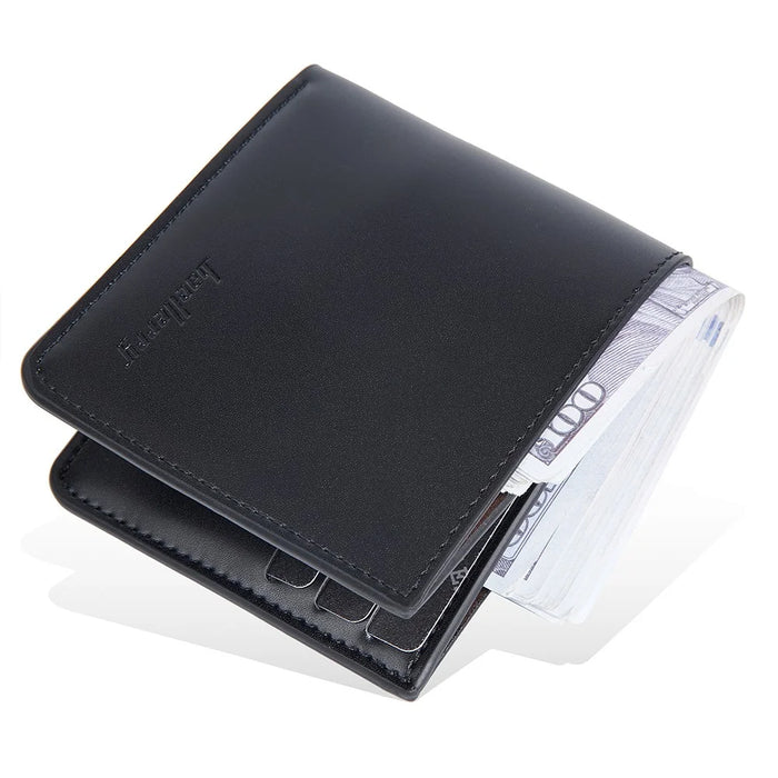 BAELLERRY DR107 Simple Bi-Fold PU Leather Men Wallet Cards Cash Holder - Black - 7
