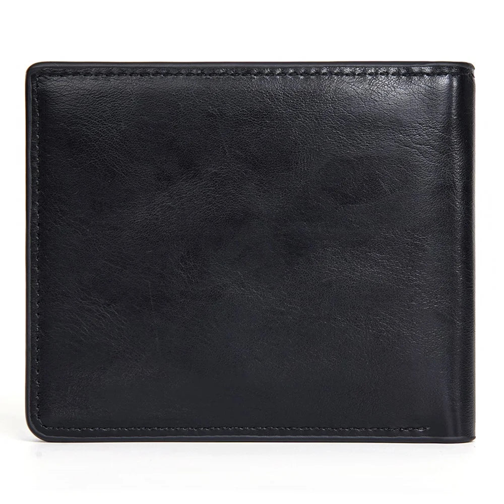 BAELLERRY D2405 Contrast Color Bi-Fold Men Wallet Retro PU Leather Cards Cash Holder - Black - 3