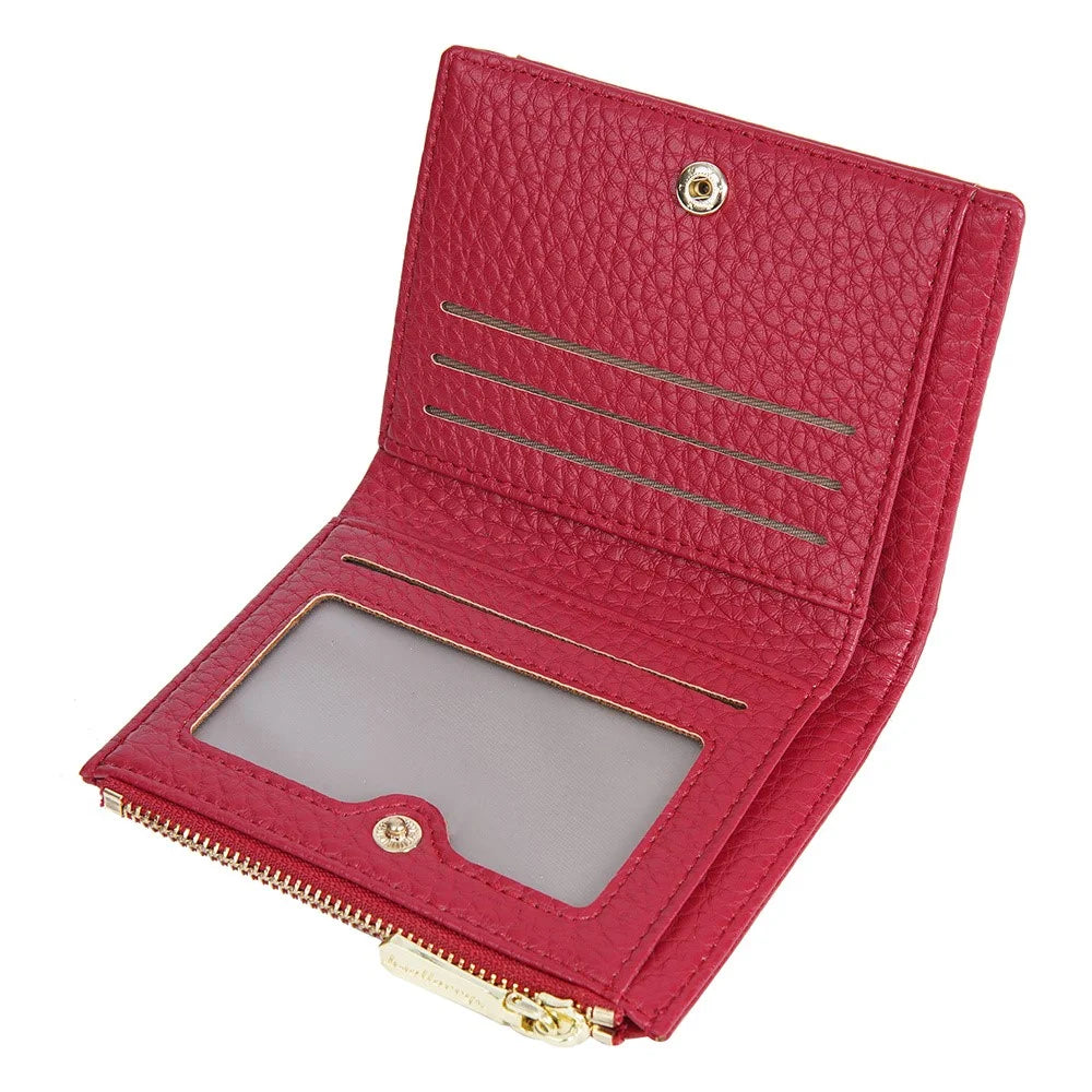 BAELLERRY NR110 Stylish PU Leather Women Short Wallet Zipper Pocket Coins Cards Cash Holder - Red - 4