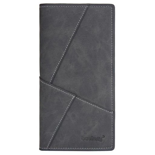 BAELLERRY C3070 Frosted PU Leather Long Wallet Men Large Capacity Cash Cards Holder with Zipper Pocket - Black - 2
