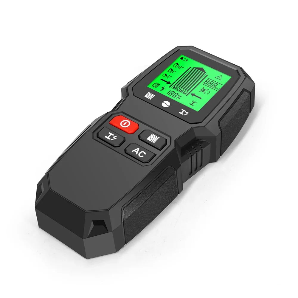HW-QB6 5 in 1 LCD Wall Stud Finder Edge Center Wood Current Metal AC Live Wire Detector - Black - 3