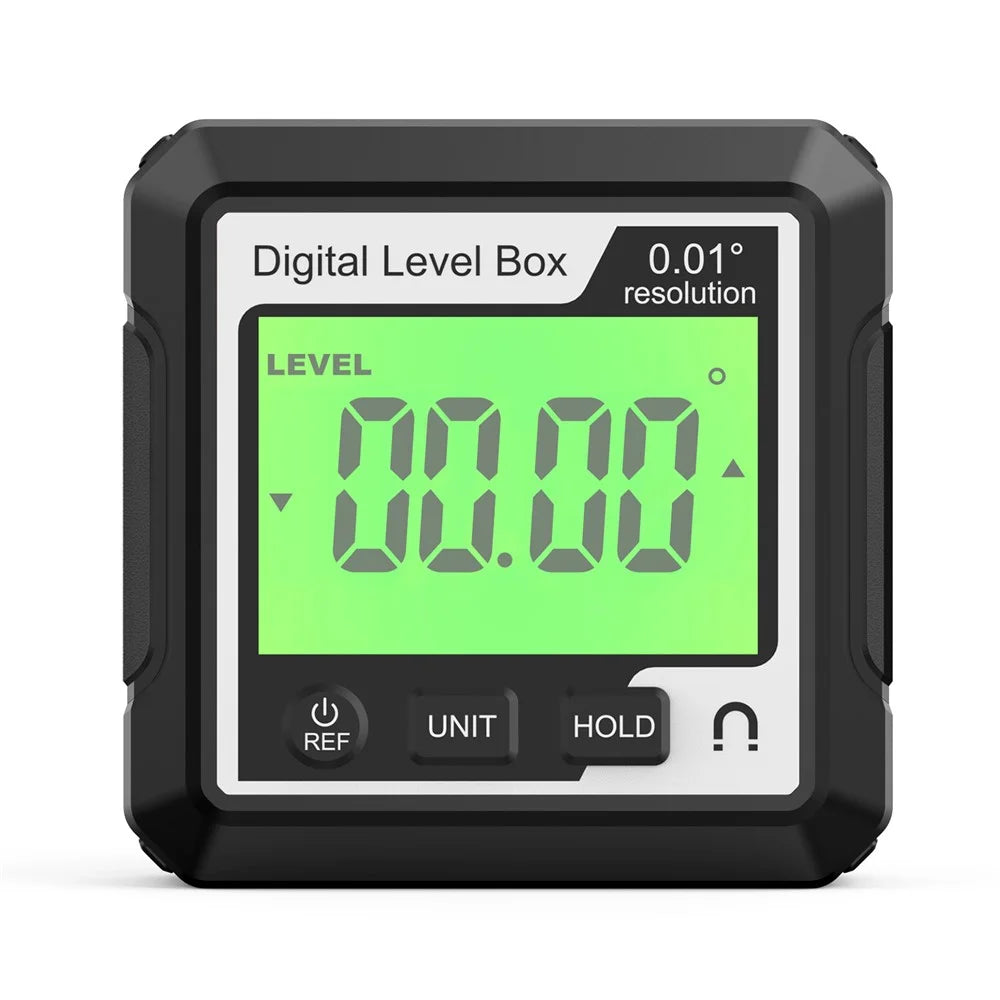 JD10 Digital Level Box Mini Angle Finder Magnetic Base LCD Bevel Gauge Inclinometer for Carpentry, without Bubble - Black+White - 2