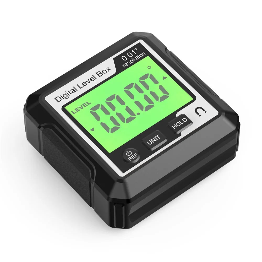 JD10 Digital Level Box Mini Angle Finder Magnetic Base LCD Bevel Gauge Inclinometer for Carpentry, without Bubble - Black+White - 3