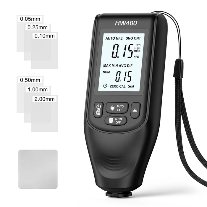 HW400 Automobile Thickness Gauge Car Paint Tester Thickness Coating Measuring Tool - Black - 1