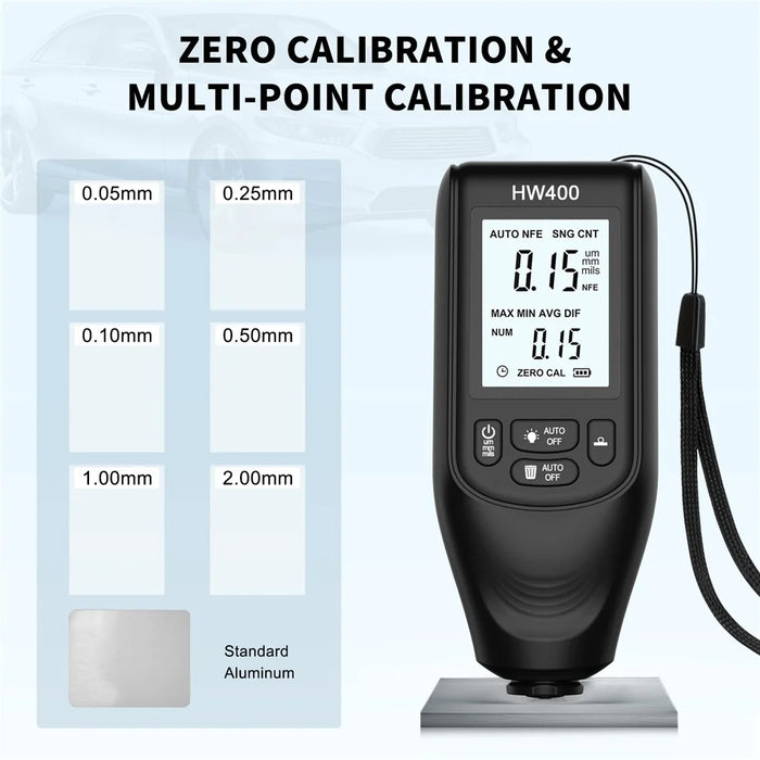 HW400 Automobile Thickness Gauge Car Paint Tester Thickness Coating Measuring Tool - Black - 5