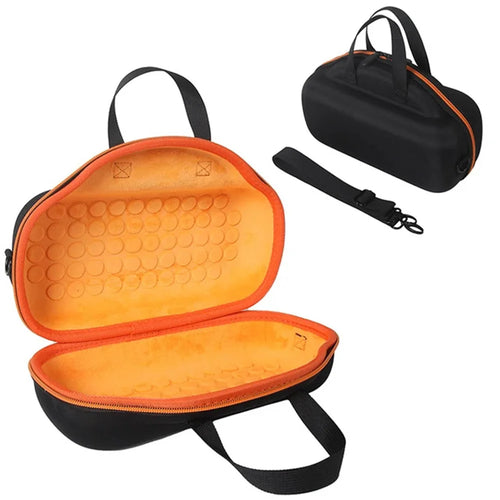 For Bose Soundlink Max Oxford Cloth+ EVA Storage Case Bluetooth-compatible Speaker Carrying Bag with Shoulder Strap - Black  /  Orange - 1