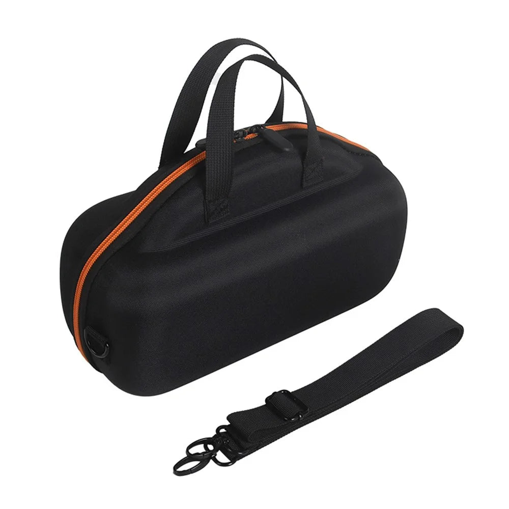 For Bose Soundlink Max Oxford Cloth+ EVA Storage Case Bluetooth-compatible Speaker Carrying Bag with Shoulder Strap - Black  /  Orange - 3