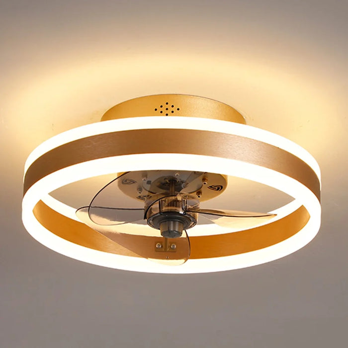 40cm 220V 6-Speed Nordic Ceiling Fan Light with Remote Control for Living Room / Bedroom / Dining Room - Gold - 2