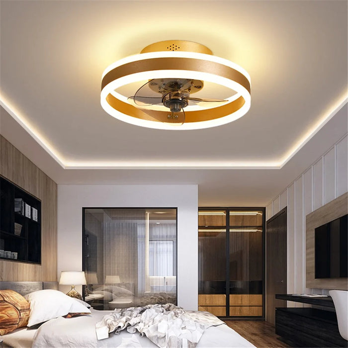 40cm 220V 6-Speed Nordic Ceiling Fan Light with Remote Control for Living Room / Bedroom / Dining Room - Gold - 3