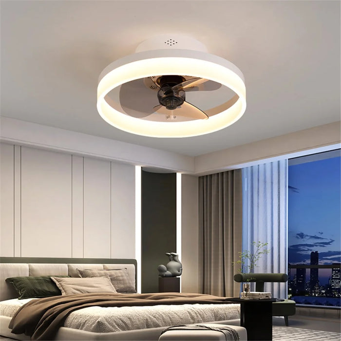 45cm 220V 6-Speed Nordic Ceiling Fan Light with Remote Control for Living Room / Bedroom / Dining Room - White - 3