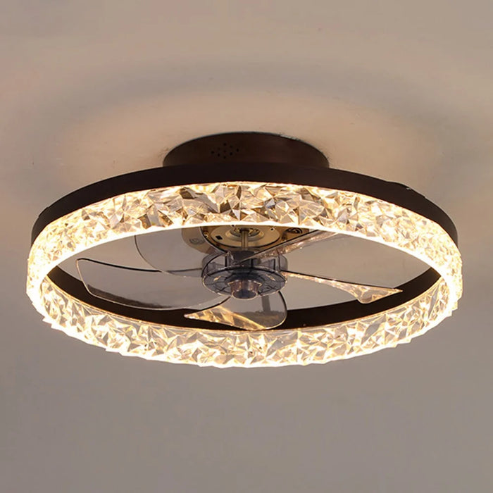 50cm 220V 6 Speeds Adjustable Luxury Ceiling Fan Light for Living Room / Bedroom / Dining Room Decorative Lamp - Coffee - 2