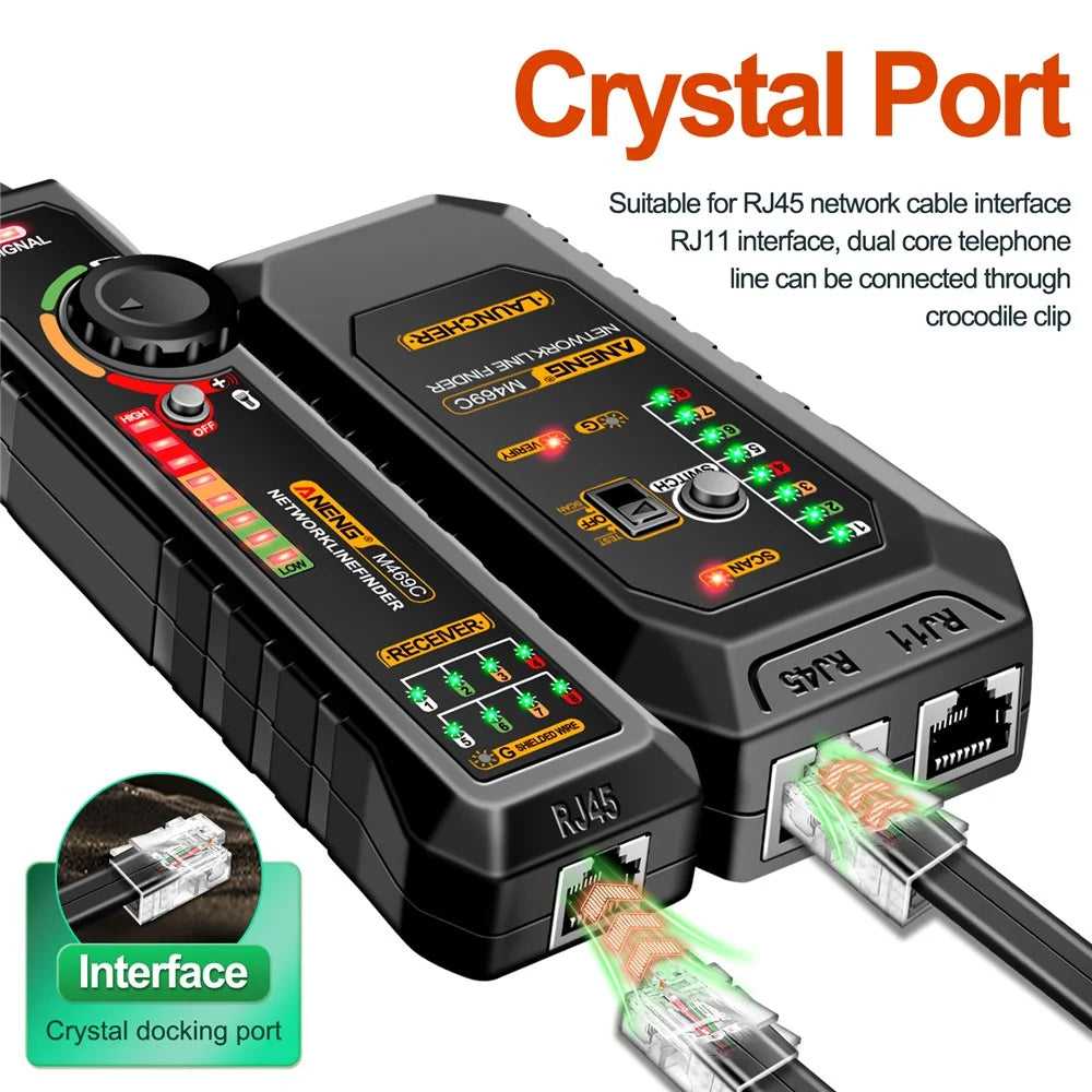 ANENG M469C Network Cable Tester Network Ethernet Wire Tracker Cable Finder - Black - 5