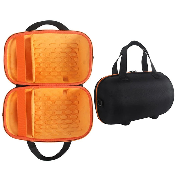 For Harman Kardon Allure Essential Carrying Case Bluetooth-compatible Speaker Storage Bag with Shoulder Strap - Black  /  Orange - 1