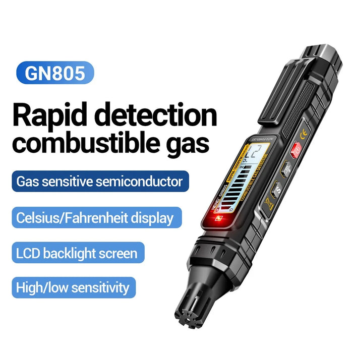 ANENG GN805 LCD Screen Combustible Gas Detector Sound Light Alarm Gas Leakage Tester - 2