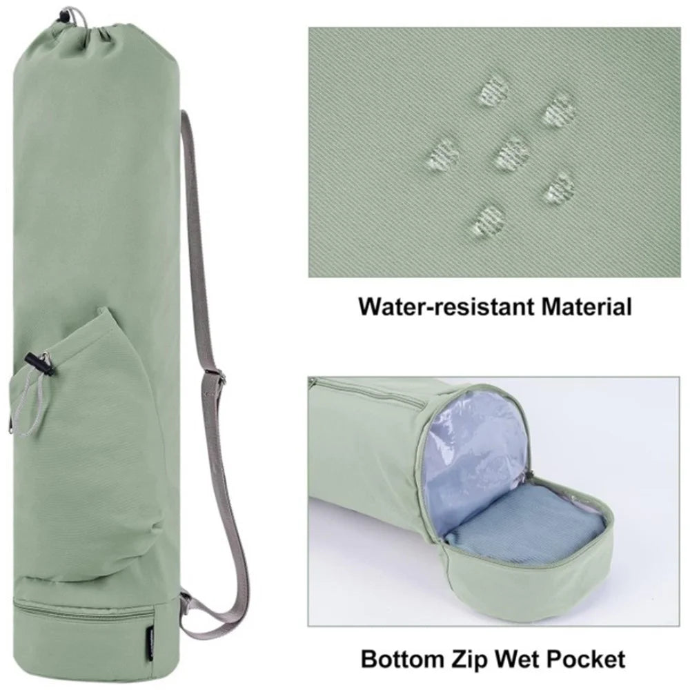 30L Large Capacity Portable Yoga Mat Storage Bag with Bottle Pocket and Wet Compartment - Green - 2