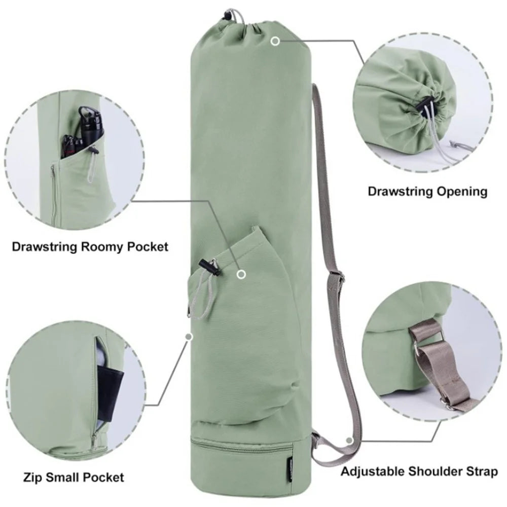 30L Large Capacity Portable Yoga Mat Storage Bag with Bottle Pocket and Wet Compartment - Green - 3