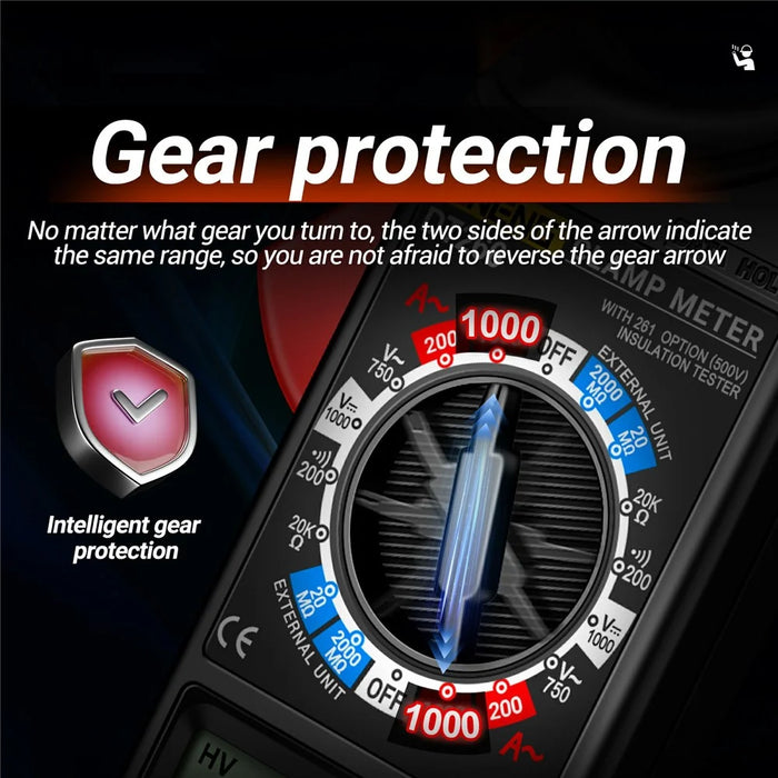 ANENG DT266 Digital Clamp Meter Voltage Current Resistance Tester 1999 Counts Multimeter - Red - 6