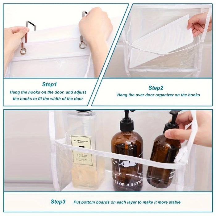 Non-Woven Fabric 6 Layer Storage Bag Wall Door Back Hanging Underwear Handbag Toy Organizer - White - 4