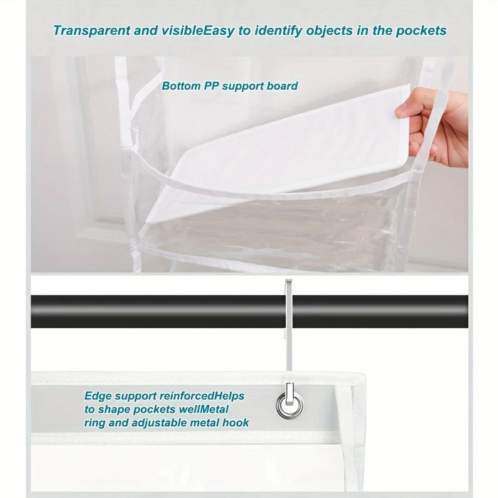 Non-Woven Fabric 6 Layer Storage Bag Wall Door Back Hanging Underwear Handbag Toy Organizer - White - 7