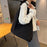 Student Underarm Bag Large Cloth Shoulder Bag Daypack Purse Handbag - Black - 4