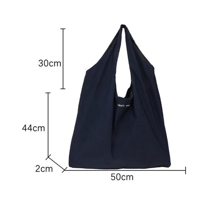 Student Underarm Bag Large Cloth Shoulder Bag Daypack Purse Handbag - Black - 5