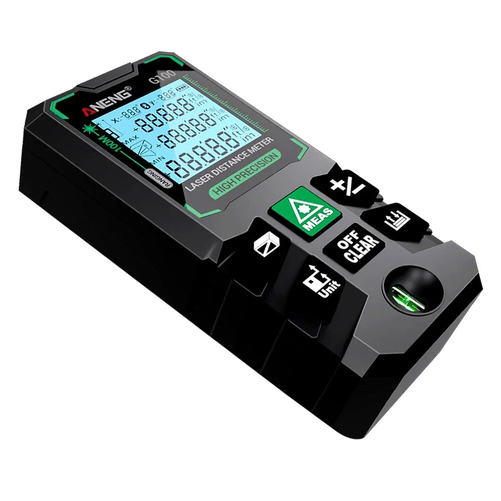 ANENG G100 Portable Handheld Laser Rangefinder 100m Measuremen Range Green Beam Laser Distance Measure Tool - 3